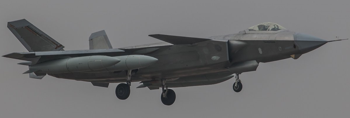 J-20 with four external drop tanks